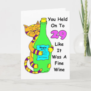 Savor la carte d'anniversaire Winey du chat 30