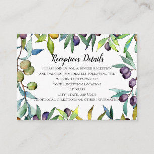 Savory Olives Toskanisches Hochzeitsszenario Begleitkarte
