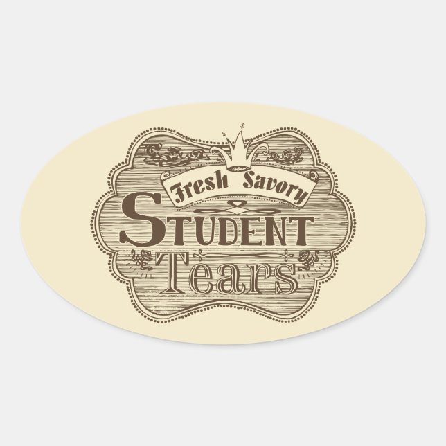 Savory Student Tees Hand Drawn Chalkboard Ovaler Aufkleber (Vorderseite)