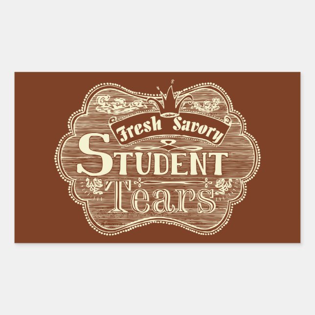 Savory Student Tees Hand Drawn Chalkboard Rechteckiger Aufkleber (Vorderseite)