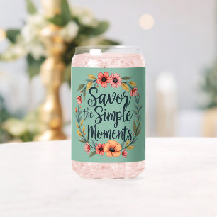 Savourez les moments simples Citation florale Boho