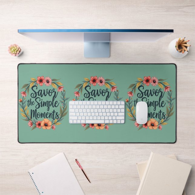 Savourez les moments simples Citation florale Boho (Bureau 1)