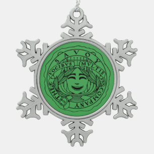 Savoy-grüner Schneeflocken-Schmuck Schneeflocken Zinn-Ornament