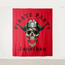 Savvy Pirate Skull Ghost Wandteppich