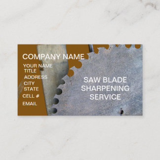 Sawmill Blade Sharpening  Business Card Visitenkarte