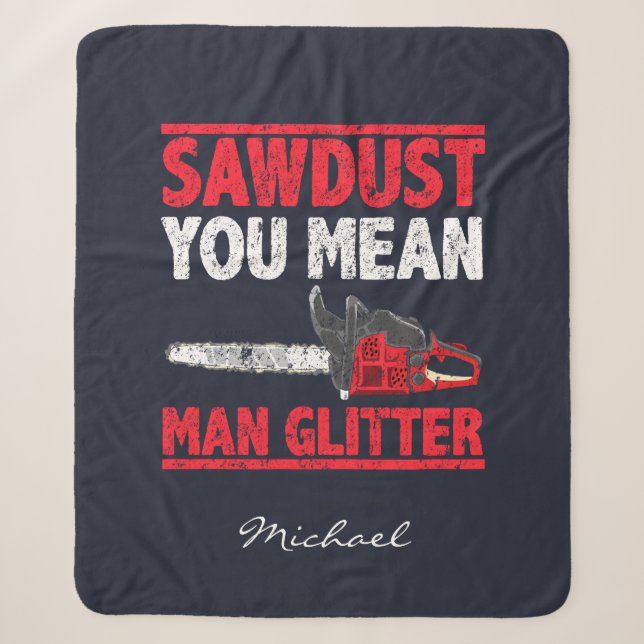Sawstaub Sie Gemein Man Glitzer Typografie Sherpadecke (Vorderseite)