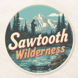Sawtooth-Wildnis Idaho Bergwandern Alpin Runder Pappuntersetzer