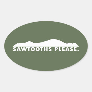 Sawtooths Bitte Ovaler Aufkleber