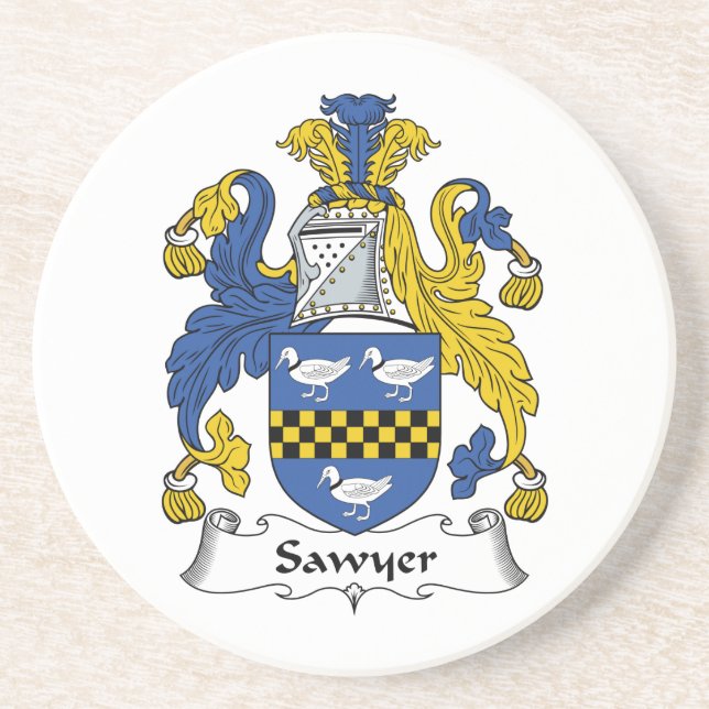 Sawyer-Familienwappen Getränkeuntersetzer (Vorne)