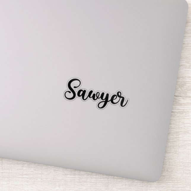 Sawyer-Name - Handgeschriebene Kalligrafie Aufkleber (Detail)