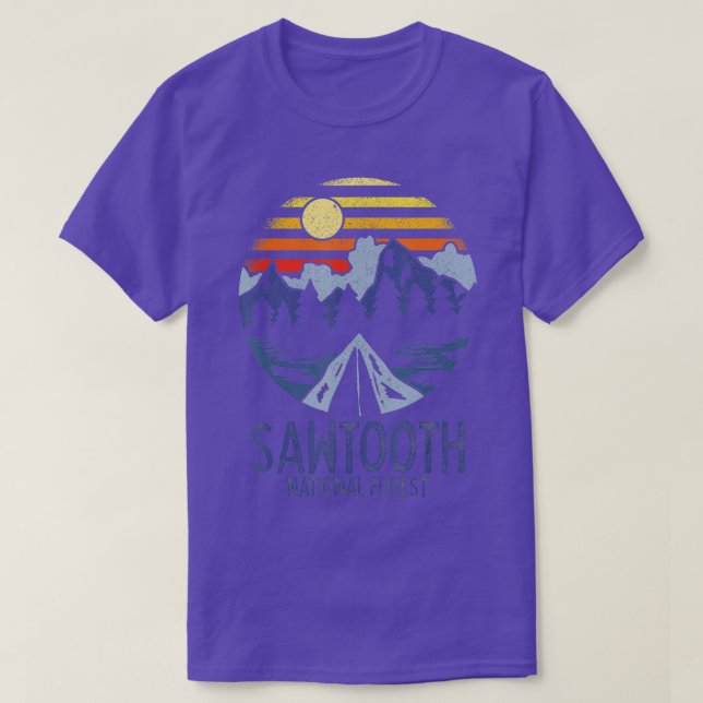SawzahnNational Forest Idaho Rocky Mountains ID T-Shirt (Design vorne)