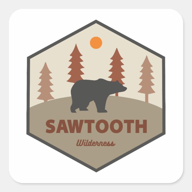 Sawzahnwilderness Idaho Bear Quadratischer Aufkleber (Vorderseite)