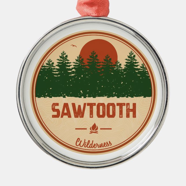 Sawzahnwilderness Idaho Ornament Aus Metall (Vorne)