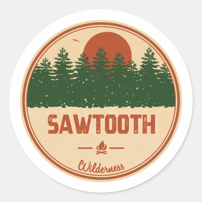 Sawzahnwilderness Idaho Runder Aufkleber (Vorderseite)