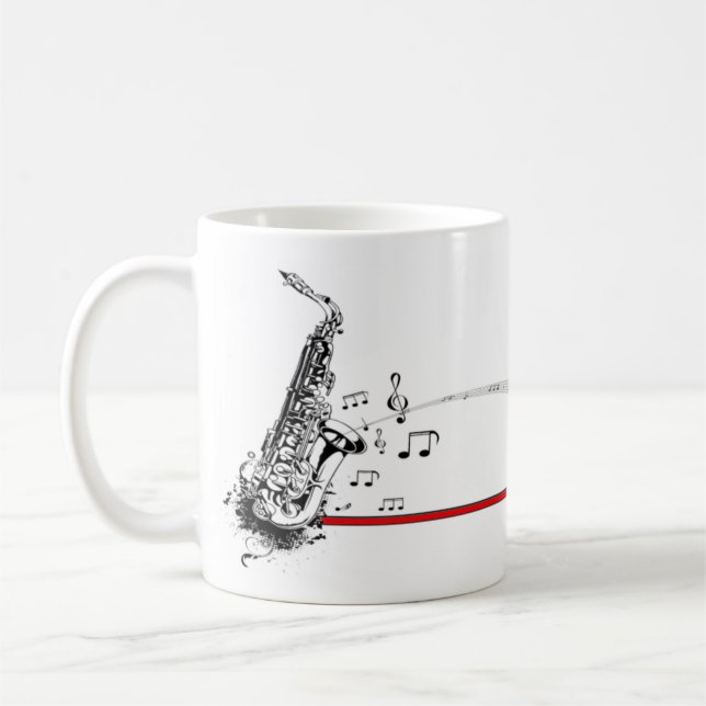 Sax-musikalische Tasse für Musik-Liebhaber (Links)