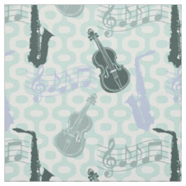 Sax- und Violinenmuster Stoff