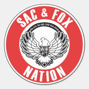 saxfox flagamerican native usa ethnische Symbol in Runder Aufkleber