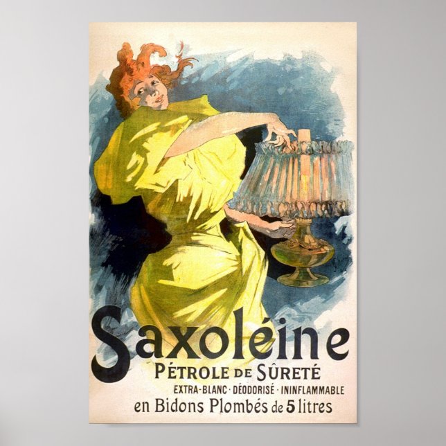 Saxoleine 1894 Vintage französische Werbung Poster (Vorne)