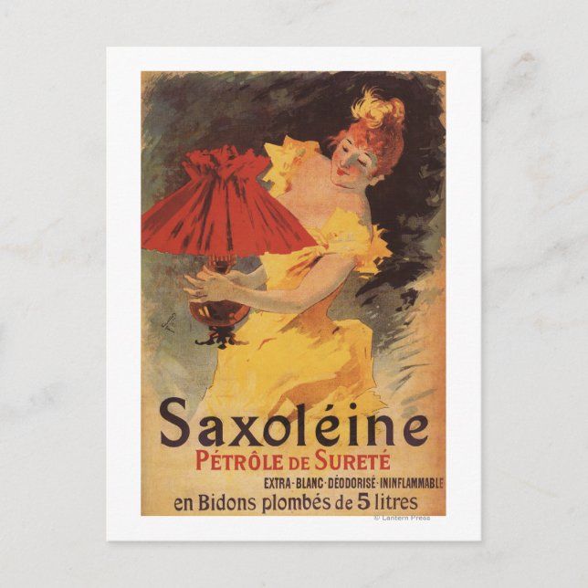 Saxoleine Lamp Oil Red Lampshade Postkarte (Vorderseite)