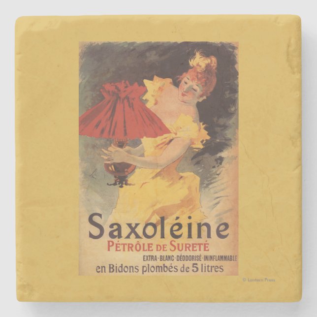 Saxoleine Lampen-Öl-Rot-Lampenschirm Steinuntersetzer (Vorderseite)