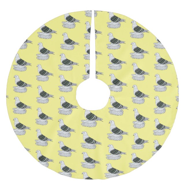 Saxon Shield Taube Cartoon Polyester Weihnachtsbaumdecke (Vorderseite)