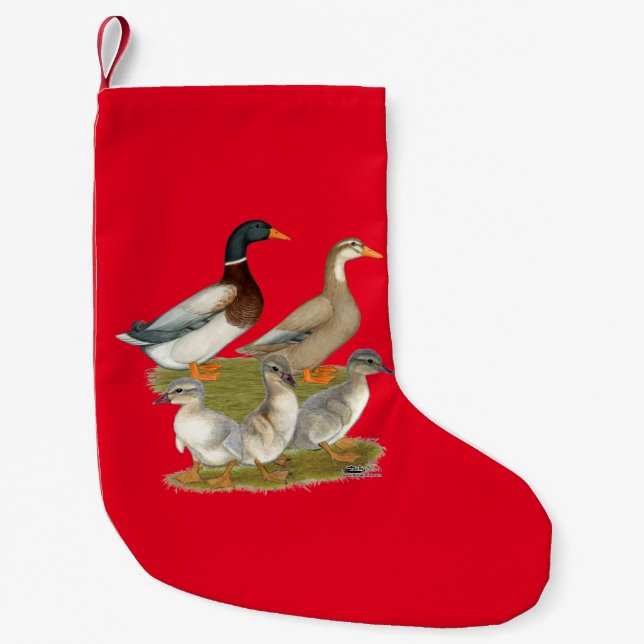 Saxony Duck Family Kleiner Weihnachtsstrumpf (Vorderseite)