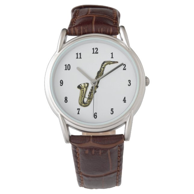 Saxophon Armbanduhr (Vorderseite)