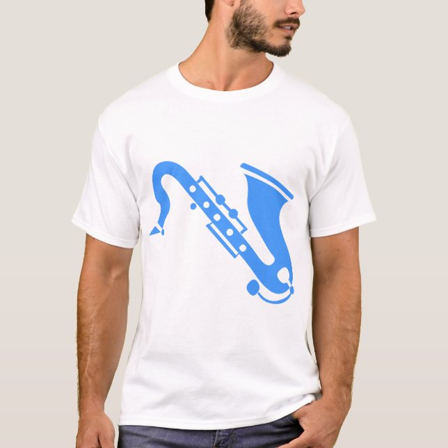 Saxophon - Baby Blue T-Shirt (Vorderseite)