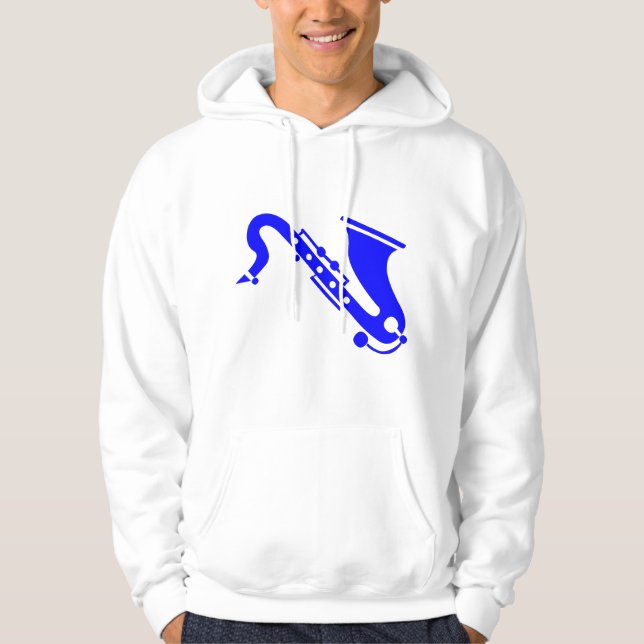 Saxophon - Blau Hoodie (Vorderseite)