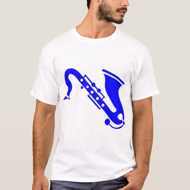 Saxophon - Blau T-Shirt (Vorderseite)