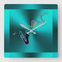 Saxophon Blownotes Modernes Metallisches Aquamarin