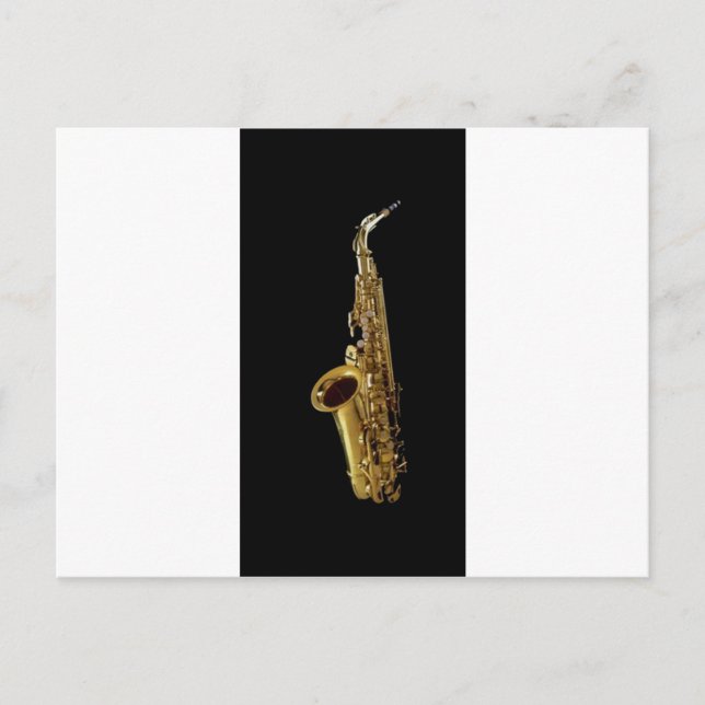 Saxophon Charcoal Background ~ Sax Postkarte (Vorderseite)