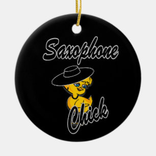 Saxophon Chick #4 Keramikornament