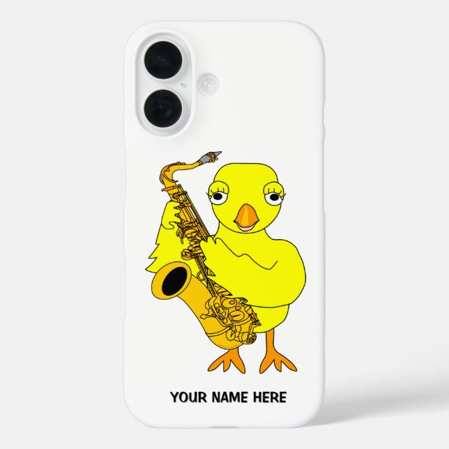 Saxophon Chick Abschluss iPhone 16 Hülle (Rückseite)