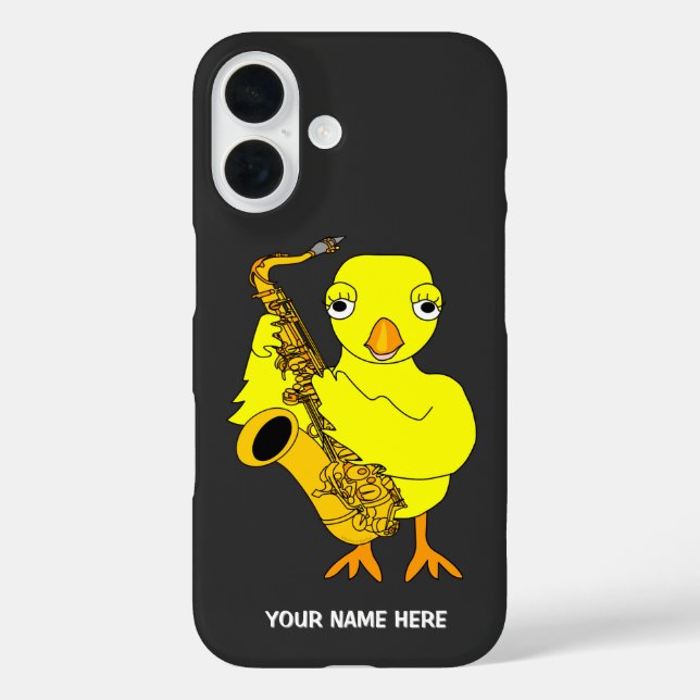 Saxophon Chick Abschluss iPhone 16 Hülle (Rückseite)