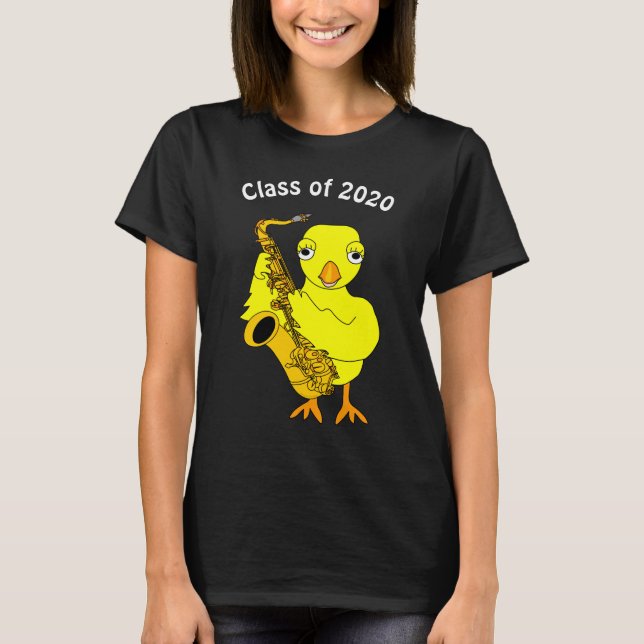 Saxophon Chick Abschluss T-Shirt (Vorderseite)