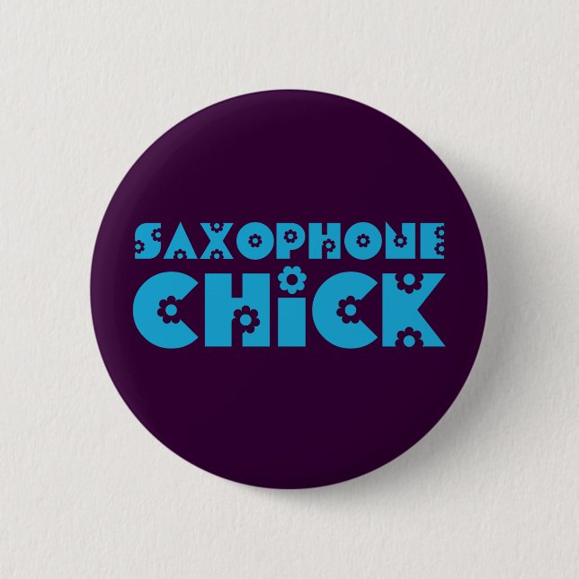 Saxophon Chick Button (Vorderseite)