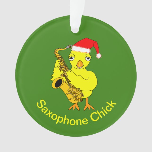 Saxophon Chick Ornament (Vorderseite)