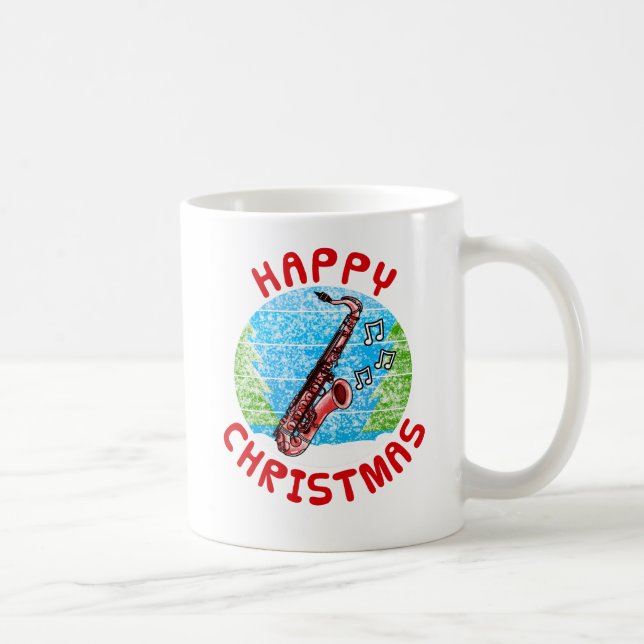Saxophon Christmas Jazz Musician Music Teacher Kaffeetasse (Rechts)