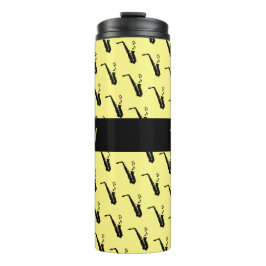Saxophon Cool-Gelbe Musik Thermosbecher