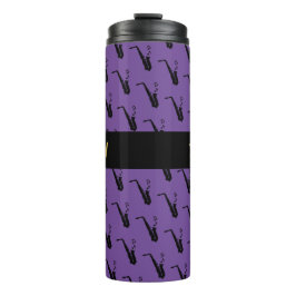 Saxophon Coole Lila Musik Thermosbecher