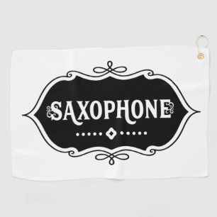 Saxophon Emblem Golfhandtuch