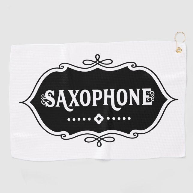 Saxophon Emblem Golfhandtuch (Horizontal)