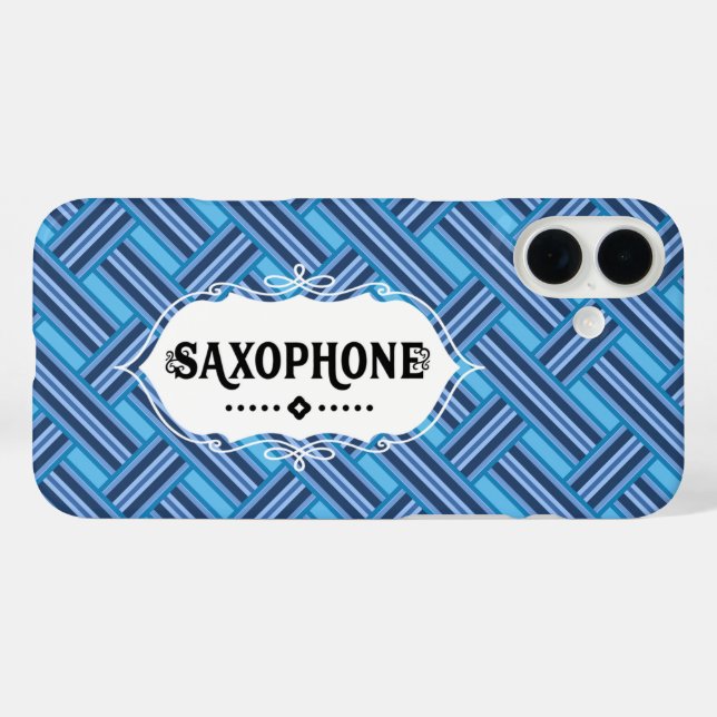 Saxophon Emblem iPhone 16 Plus Hülle (Rückseite (Horizontal))