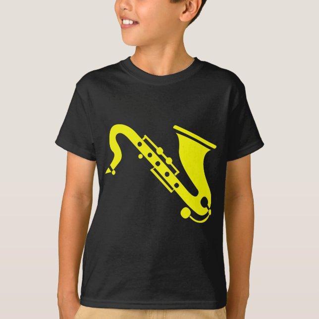 Saxophon - Gelb T-Shirt (Vorderseite)