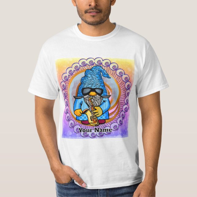 Saxophon-Gnom T-Shirt (Vorderseite)