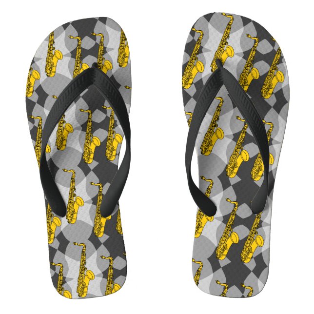 Saxophon Gray Pattern Flip Flops (Fußbett)