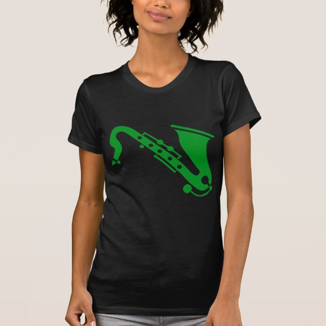 Saxophon - grün T-Shirt (Vorderseite)