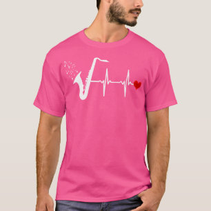Saxophon Heartbeat Music Jazz Band Shirt