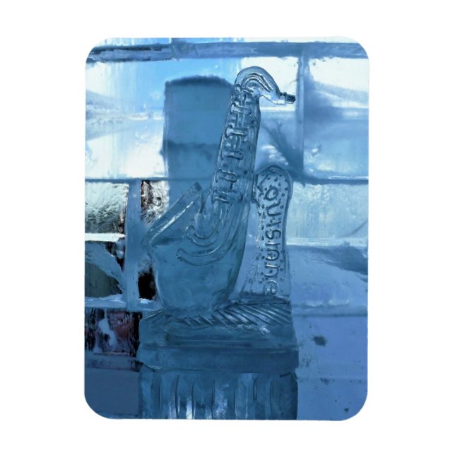 Saxophon Ice Sculpture, Quebec, Kanada Magnet (Vertikal)